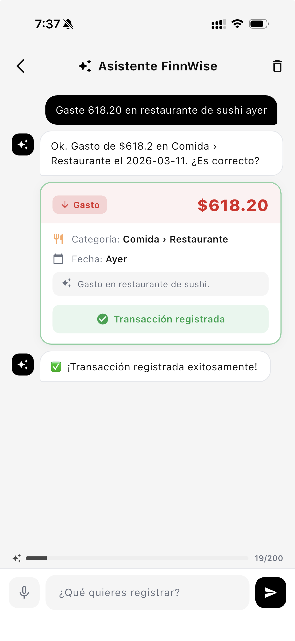 Dashboard de gastos con IA en Finnwise